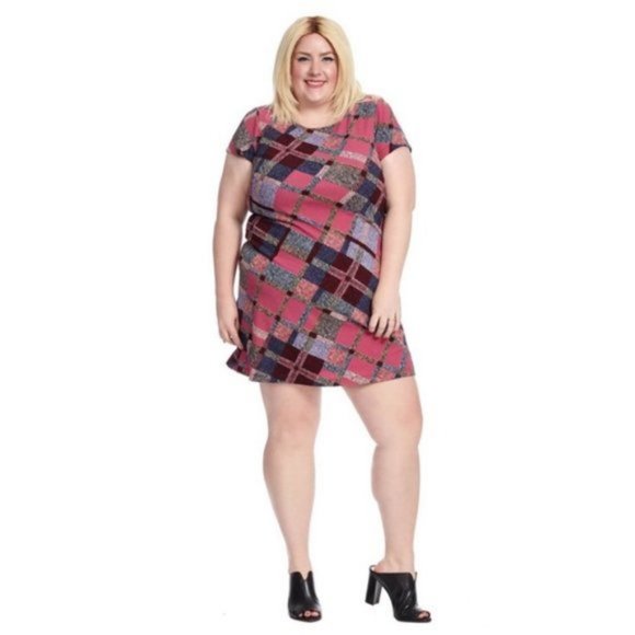 Ellen Tracy Plaid Keyhole Back Shift Dress - Picture 1 of 6
